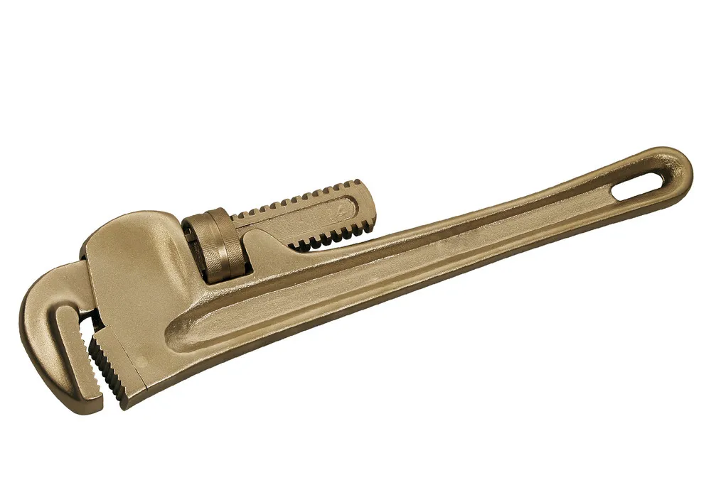 Llave de tubo regulable, 460 mm, bronce especial, sin chispas, para zonas ATEX